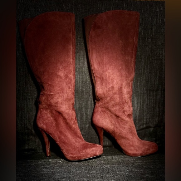 Elegant Suede Knee-High Boots - Pink - Picture 13 of 16